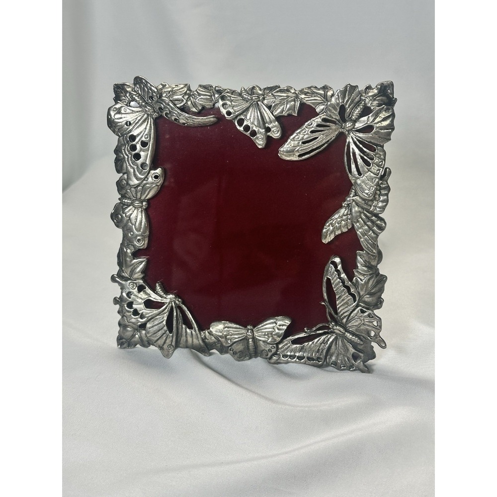 Sheffield Home Silvertone Metal Butterflies Picture Frame 4 x 6 Photo